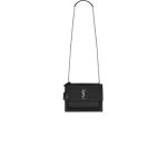 black YSL sunset medium leather shoulder bag
