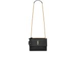 black YSL Crocodile-embossed leather SUNSET Medium