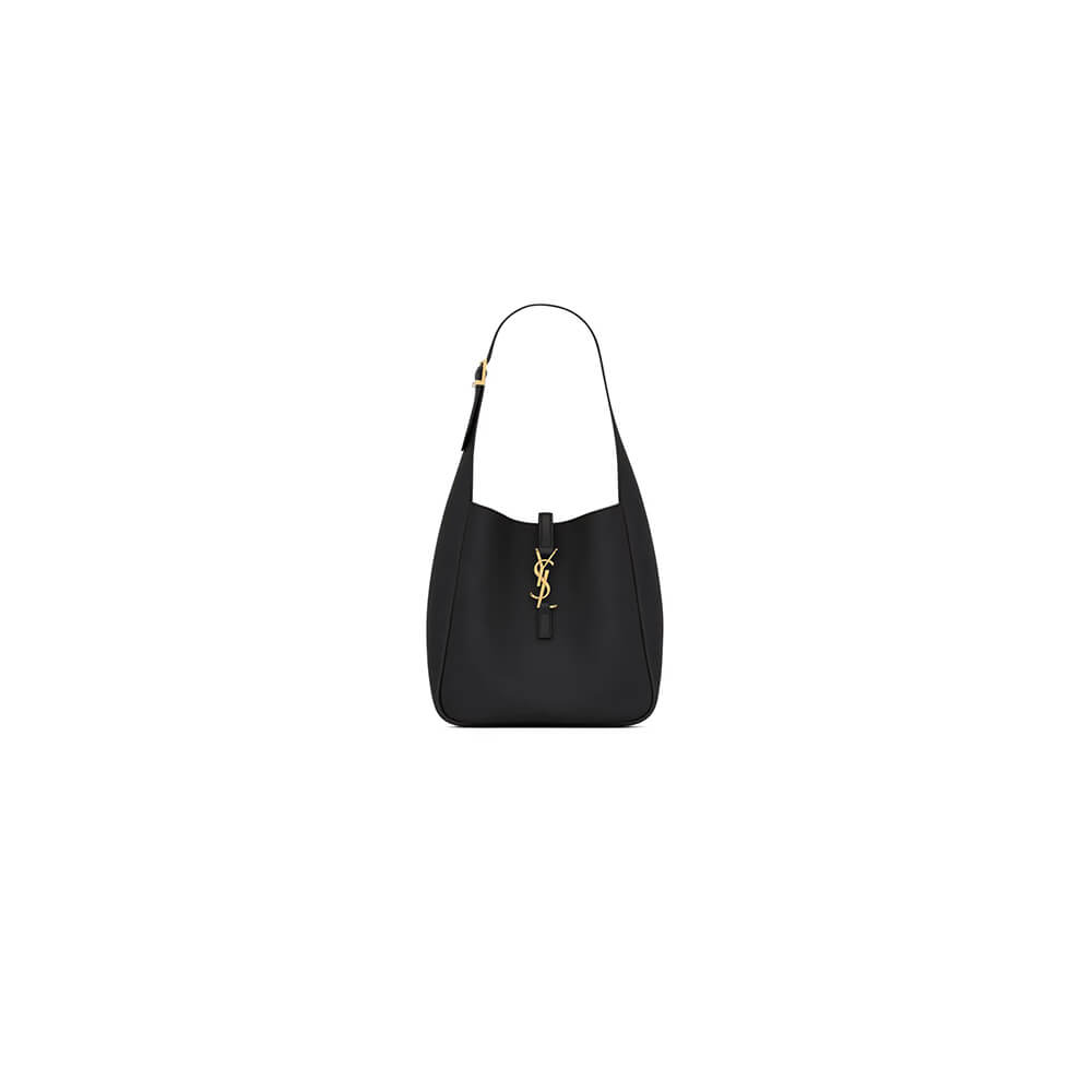 Black YSL LE 5 A 7 supple SMALL IN GRAINED LEATHER
