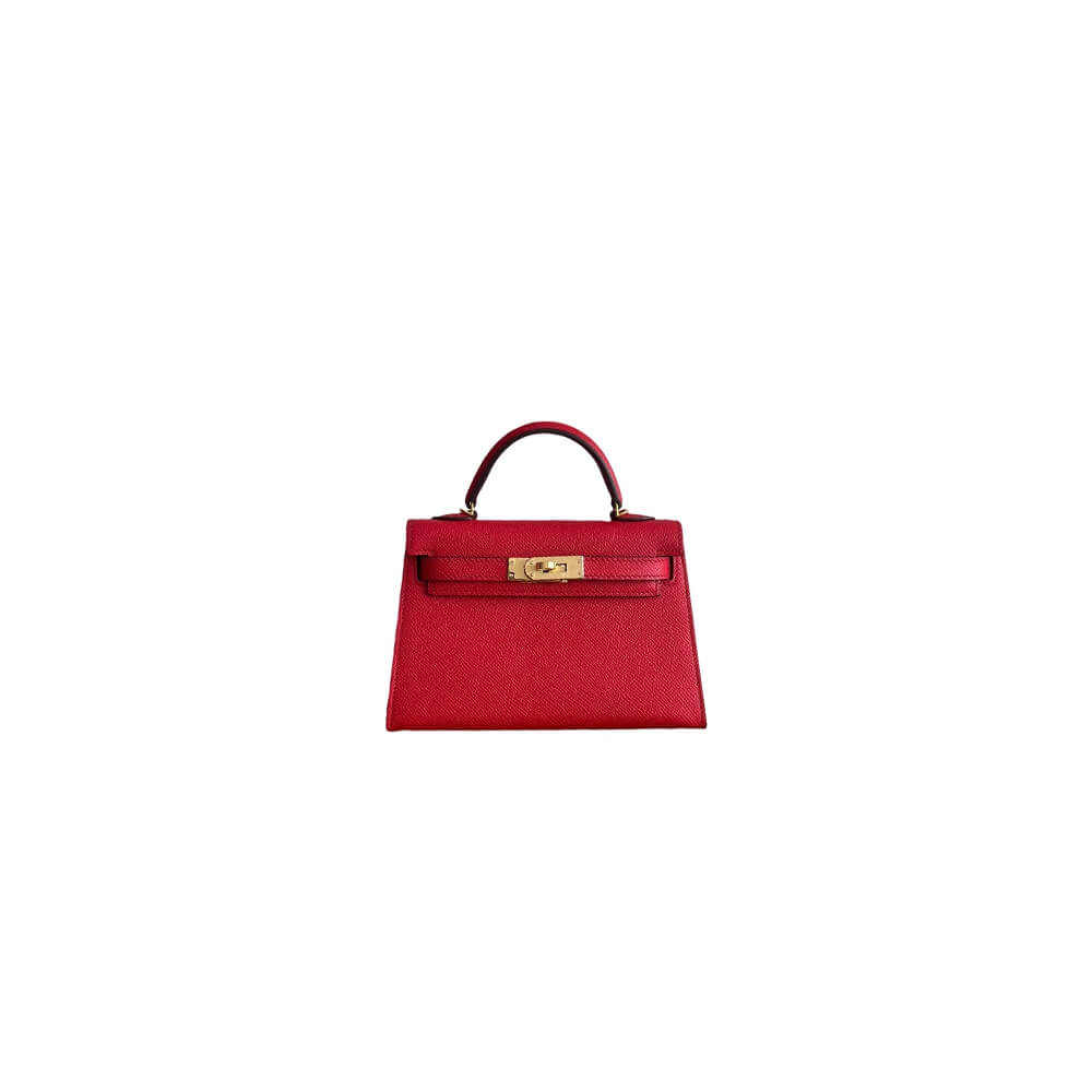Ruby Red Hermes Mini Kelly II (High-end Grade)