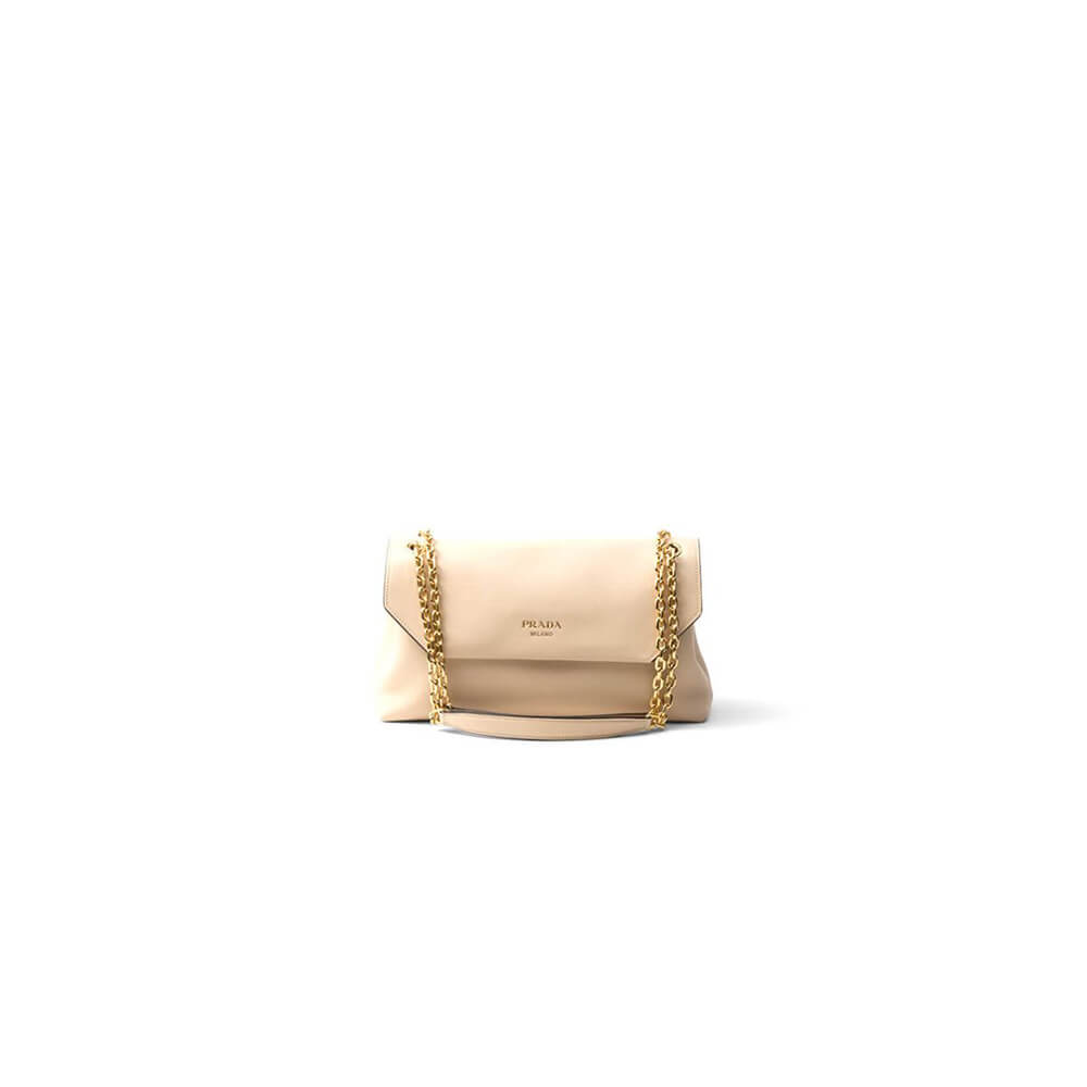 Travertine Prada Medium leather shoulder bag (High-end Grade)