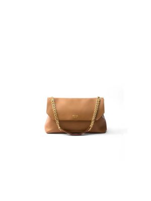 Caramel Prada Medium leather shoulder bag (High-end Grade)