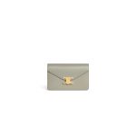 Reen Yellow CELINE MARGO Shiny Calfskin Leather Chain Wallet