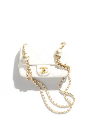 White Chanel MINI FLAP BAG