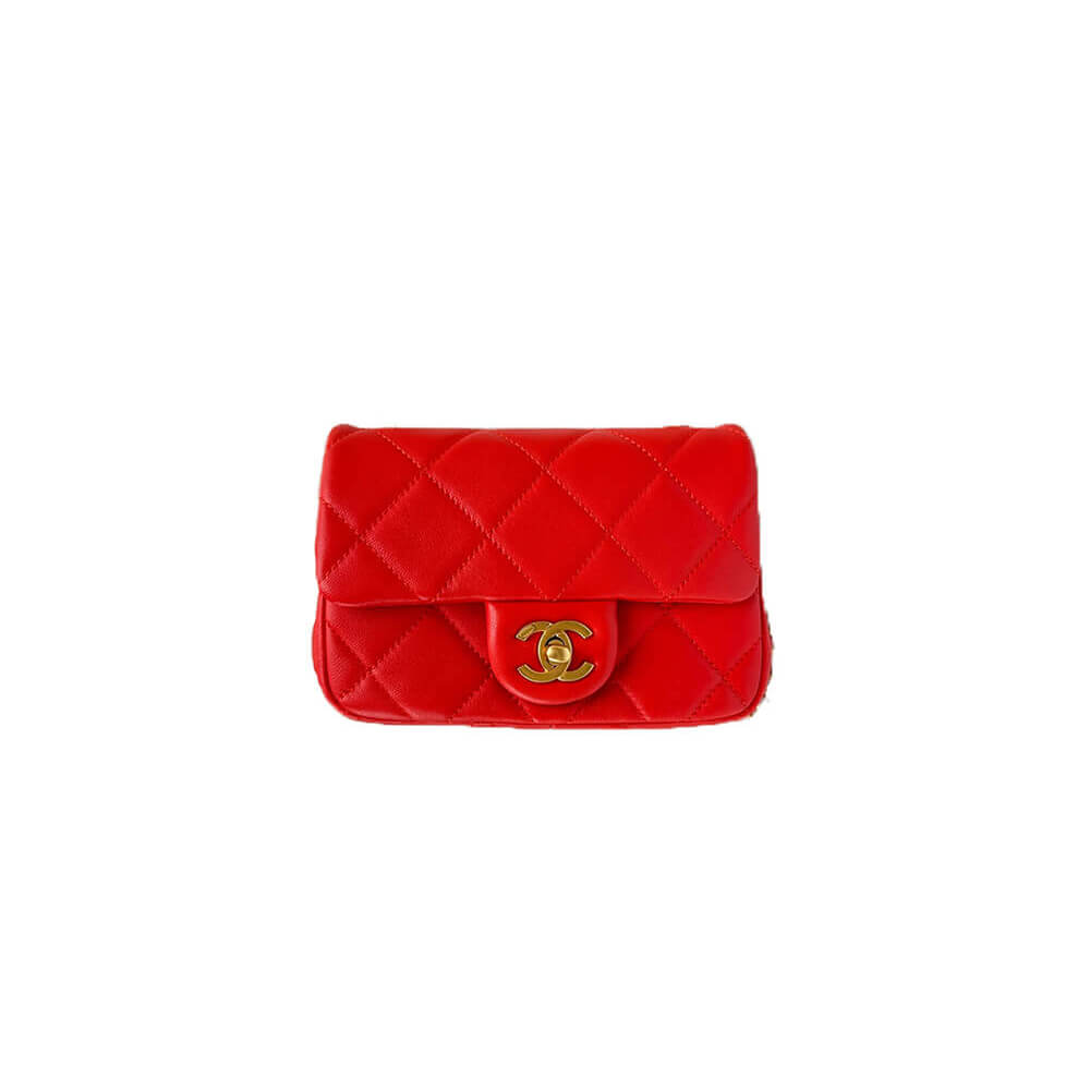 Red Chanel MINI FLAP BAG