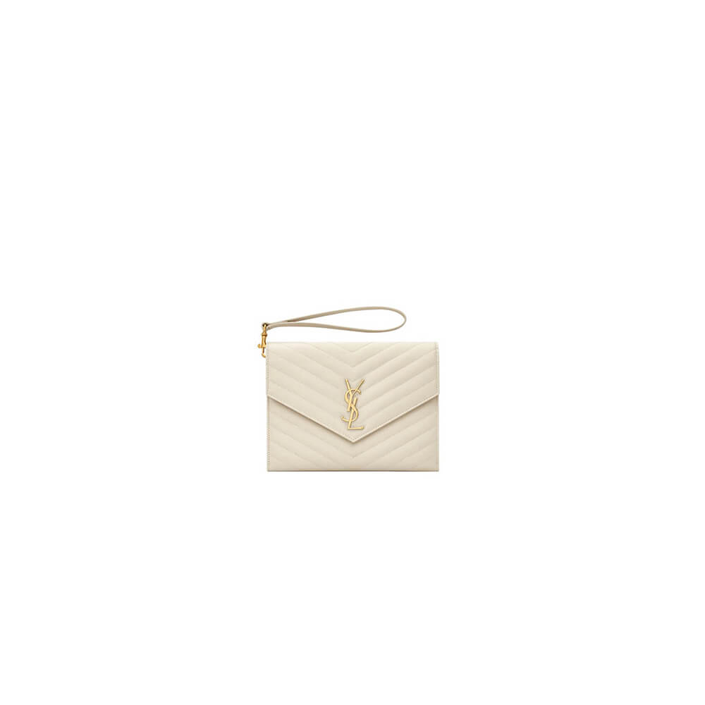 YSL CASSANDRE matelasse leather flap clutch