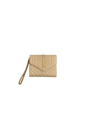 YSL CASSANDRE matelasse leather flap clutch
