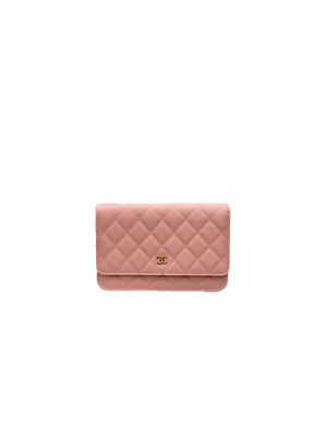 Pink Chanel classic chain wallet (high-end grade)