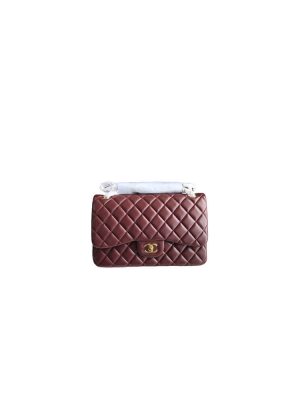 Claret CHANEL LARGE CLASSIC HANDBAG (High-end grade)
