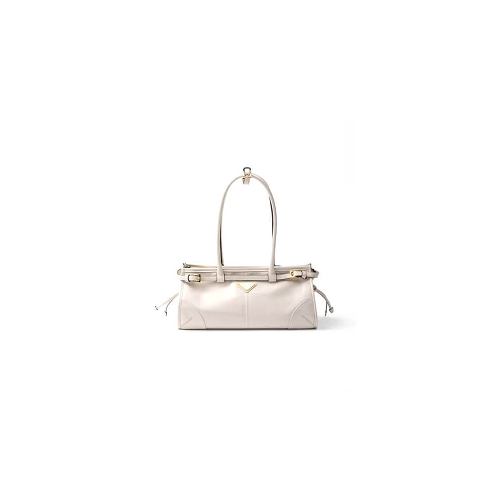 White Prada Medium leather handbag (high-end grade)