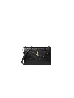 YSL Crocodile Embossed Gaby Satchel