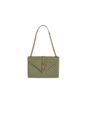 Green YSL Large Envelope Bag
