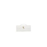 Bottega Veneta Andiamo Clutch white Intrecciato lambskin front view