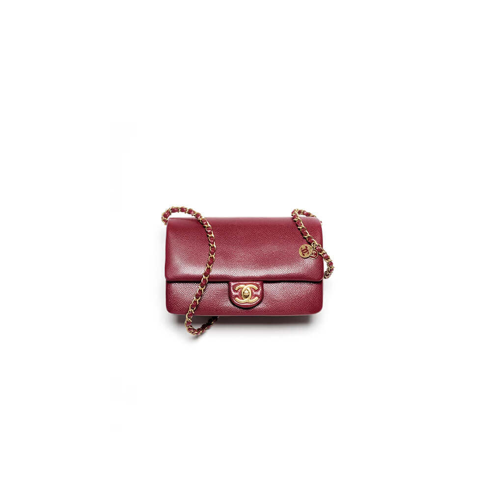 Burgundy CHANEL Small Flap Bag (high-end grade)