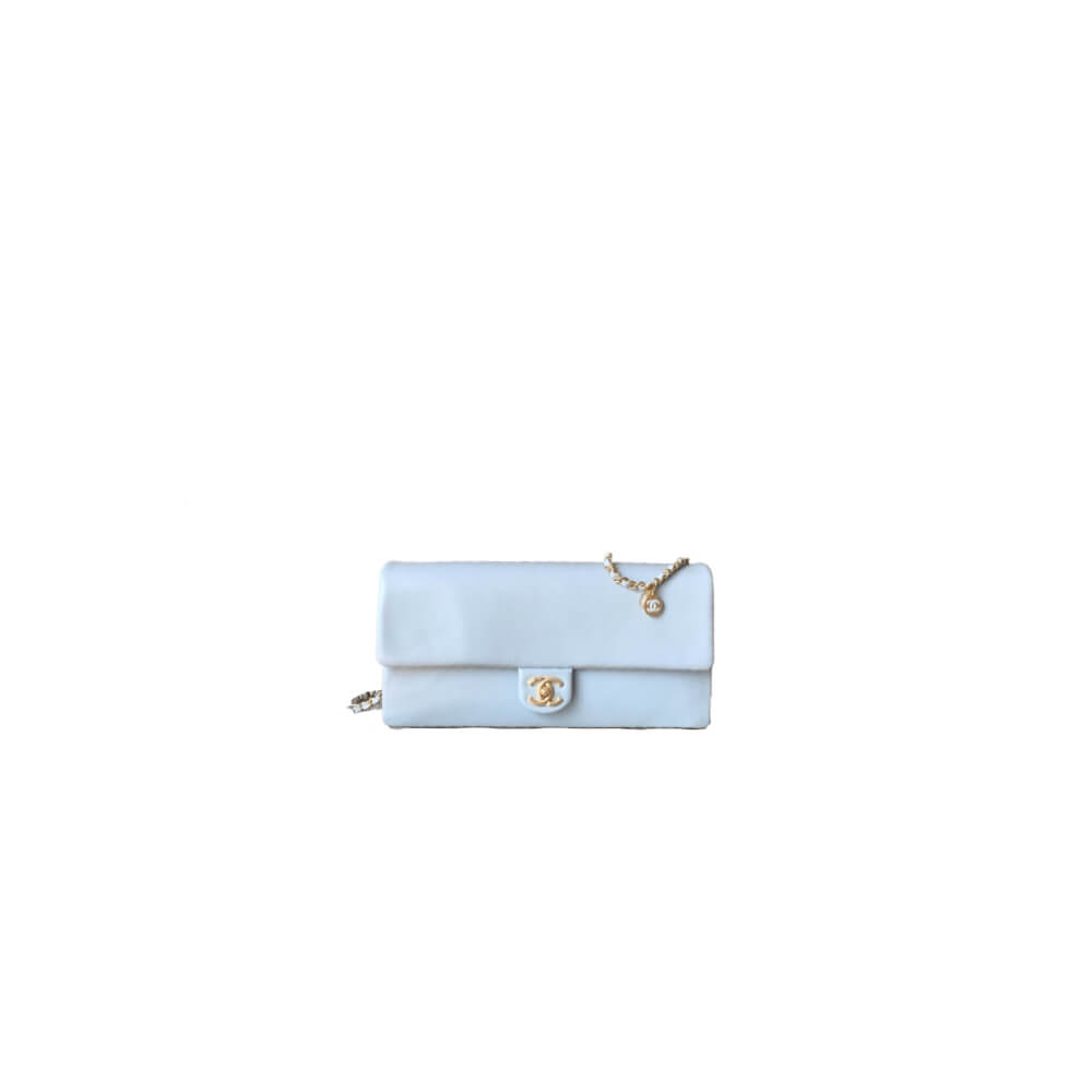 Light Blue CHANEL Long Flap Bag (high-end grade)