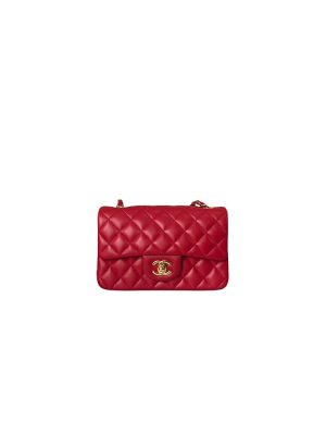 Red Chanel Mini Flap Bag (high-end grade)