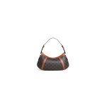 CELINE STRIPED LOGO PRINTED COW LEATHER HOBO BAG