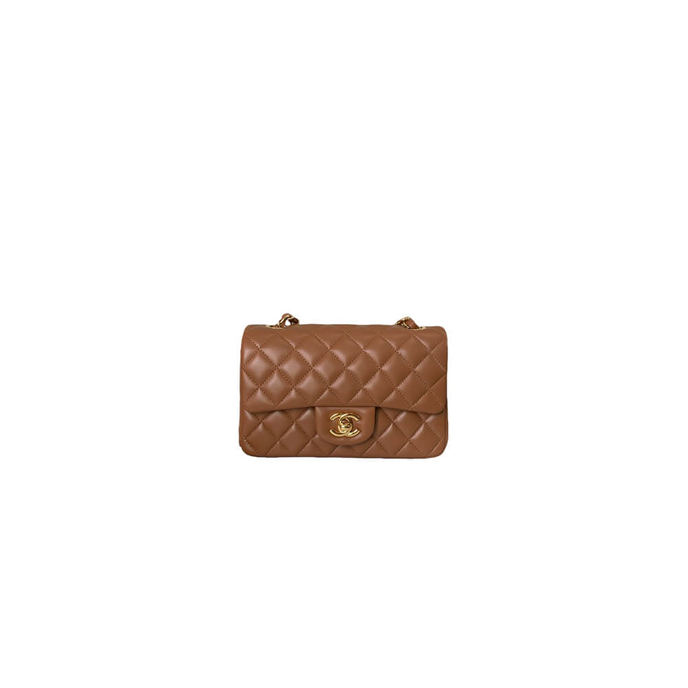 Dark Beige Chanel Mini Flap Bag (high-end grade)