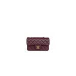 Claret Chanel Mini Flap Bag (high-end grade)