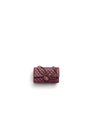 Burgundy CHANEL CLASSIC 11.12 HANDBAG (high-end grade)