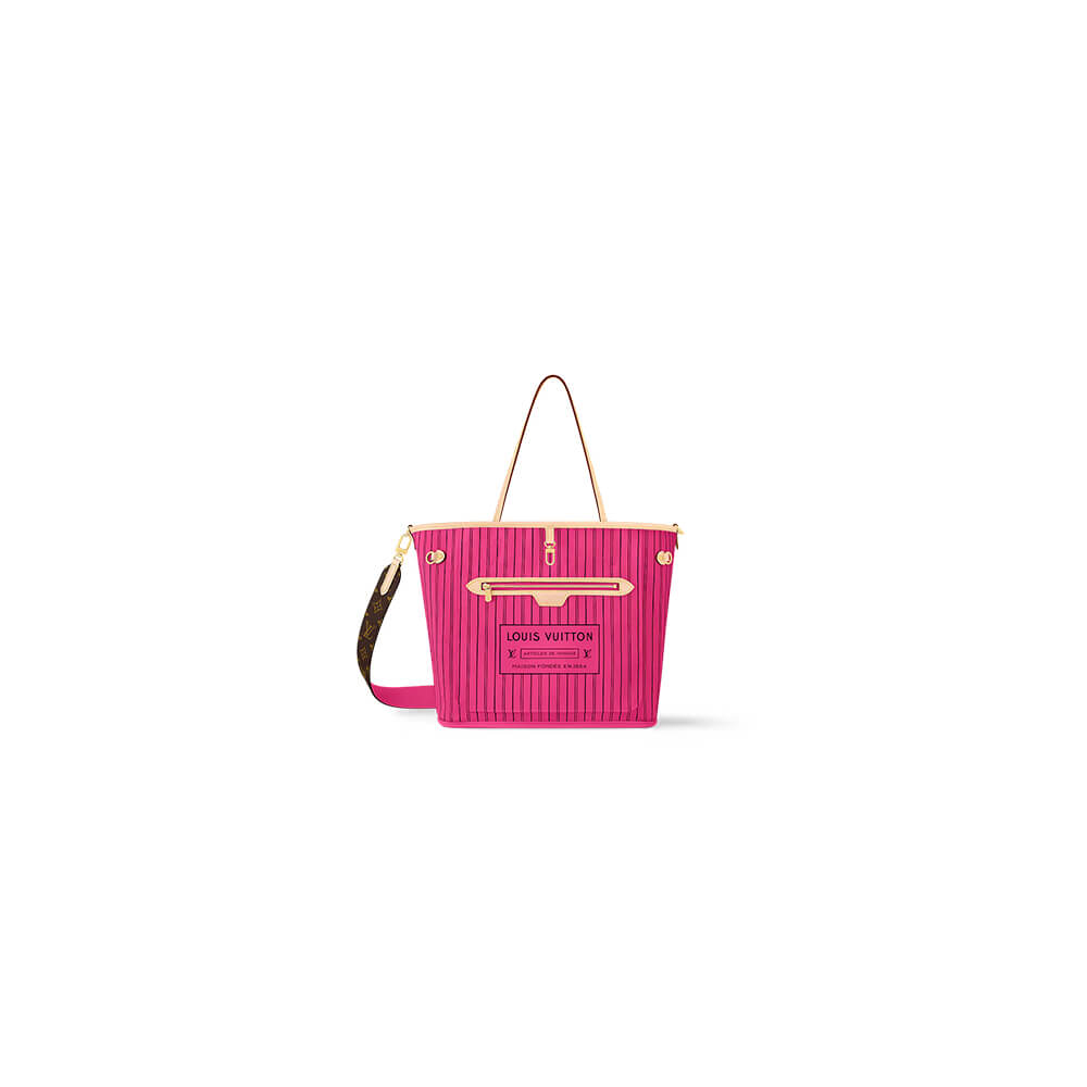 Rose Pondichery LV Neverfull Bandouliere Inside Out MM