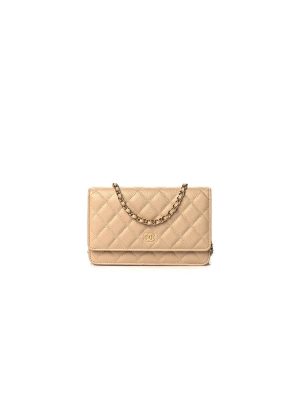 Apricot Chanel classic chain wallet