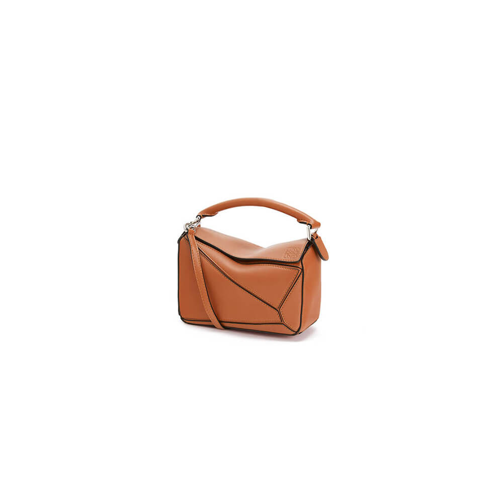 Tan LOEWE Mini Puzzle bag in classic calfskin