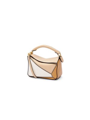 Soft White LOEWE Mini Puzzle bag in classic calfskin