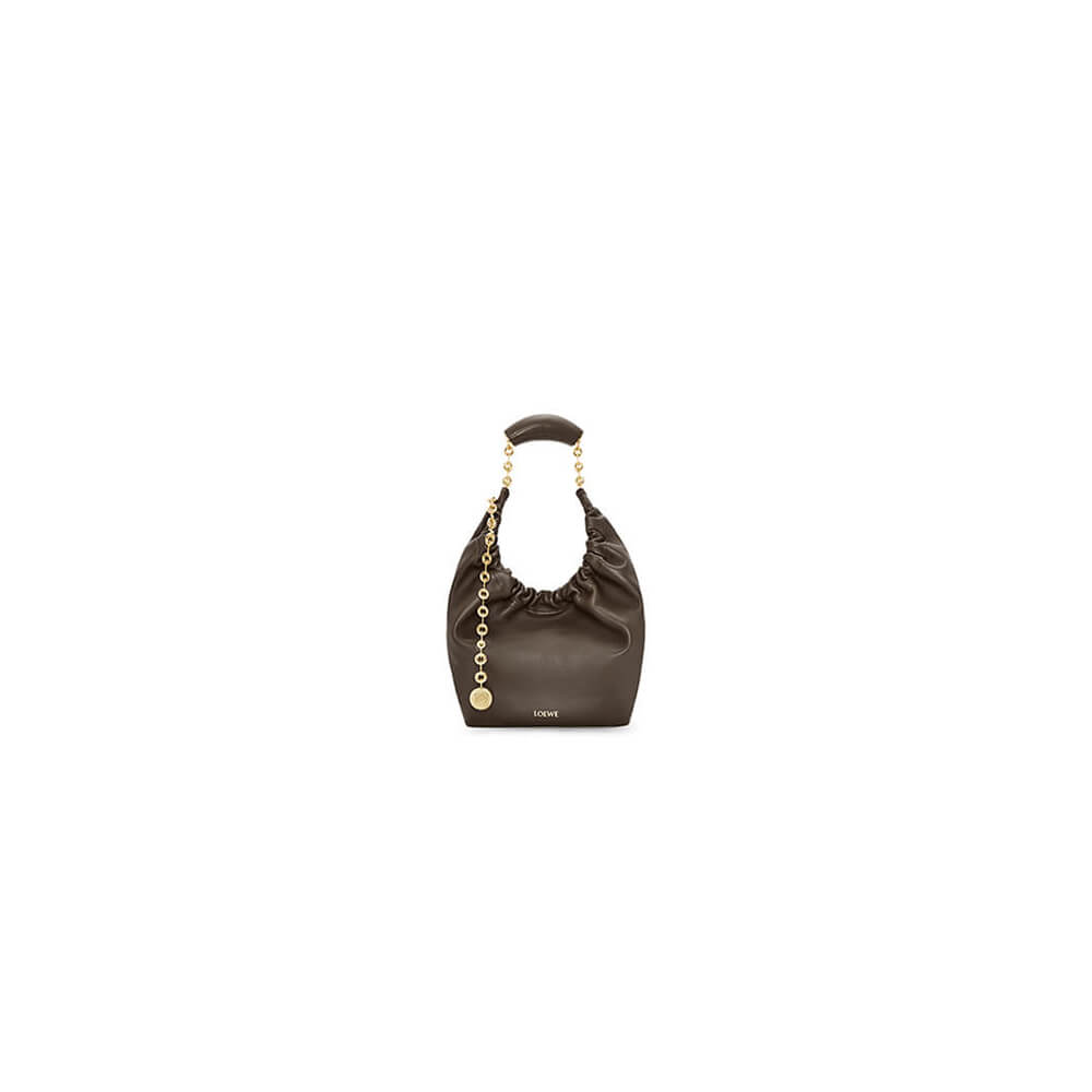 Chocolate Loewe Small Squeeze bag in nappa lambskin