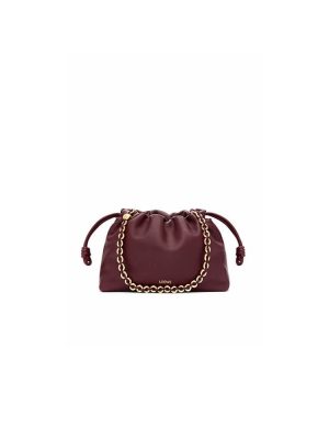 Dark Burgundy Loewe Medium Flamenco purse in mellow nappa lambskin