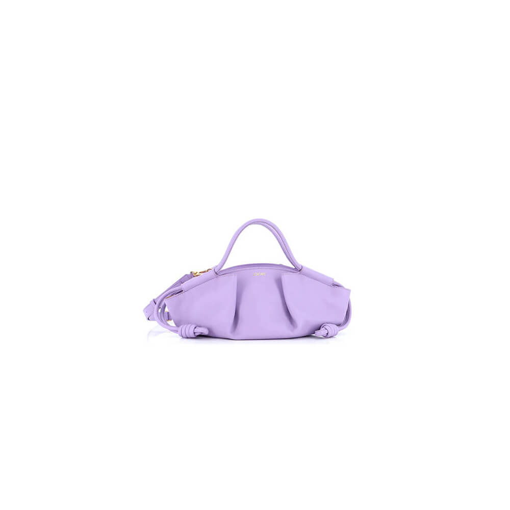 Purple Loewe Small Paseo bag in shiny nappa calfskin (high-end grade)