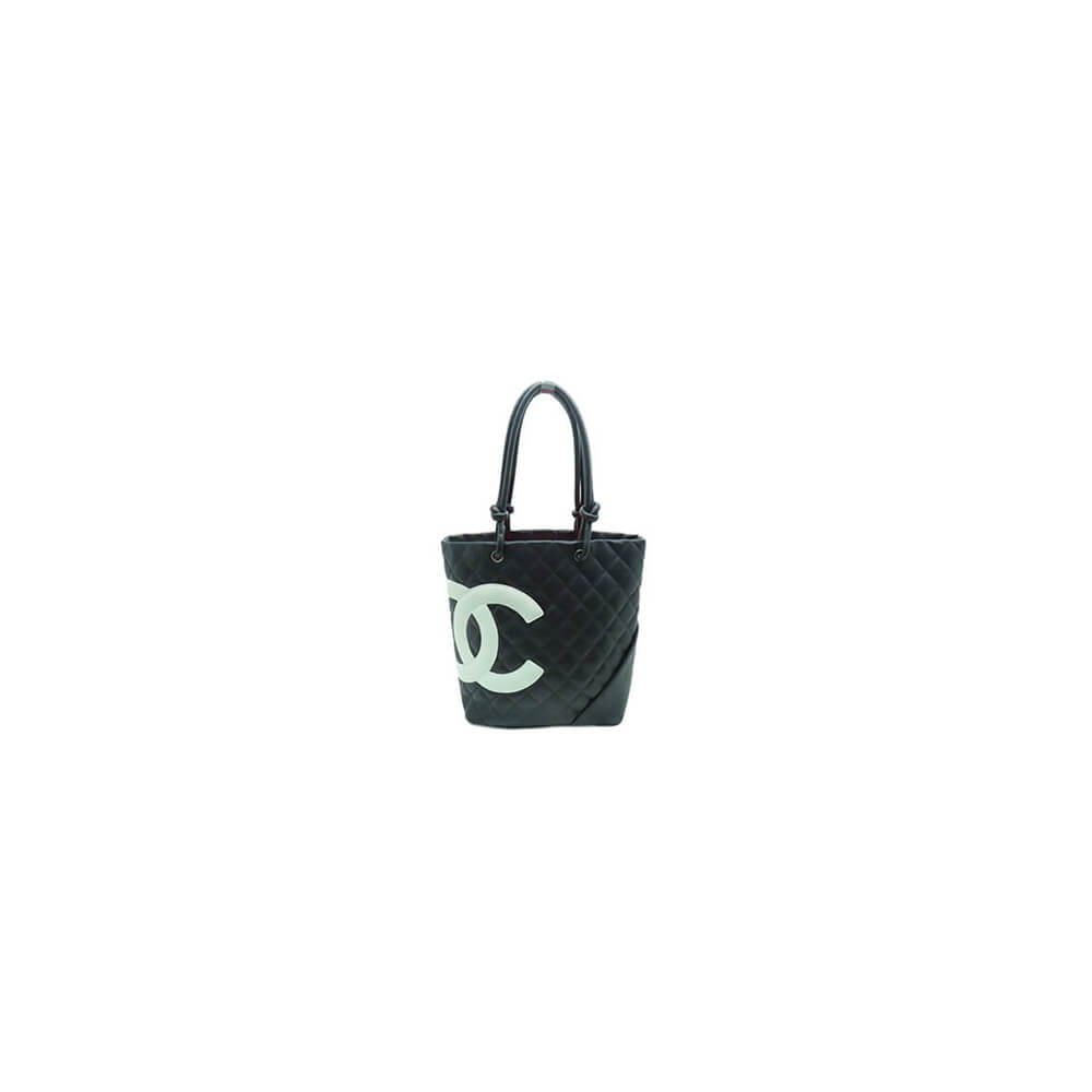 Black & White Chanel Cambon Line Medium Tote (high-end grade)