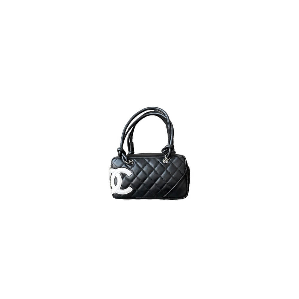 Black & White Chanel Mini Cambon Line Tote (high-end grade)