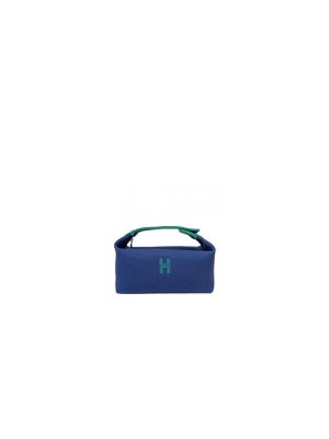 Blue Hermes toiletery bag