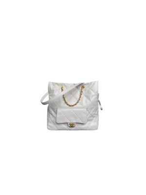 White Chanel Shopping Bag (high-end grade)