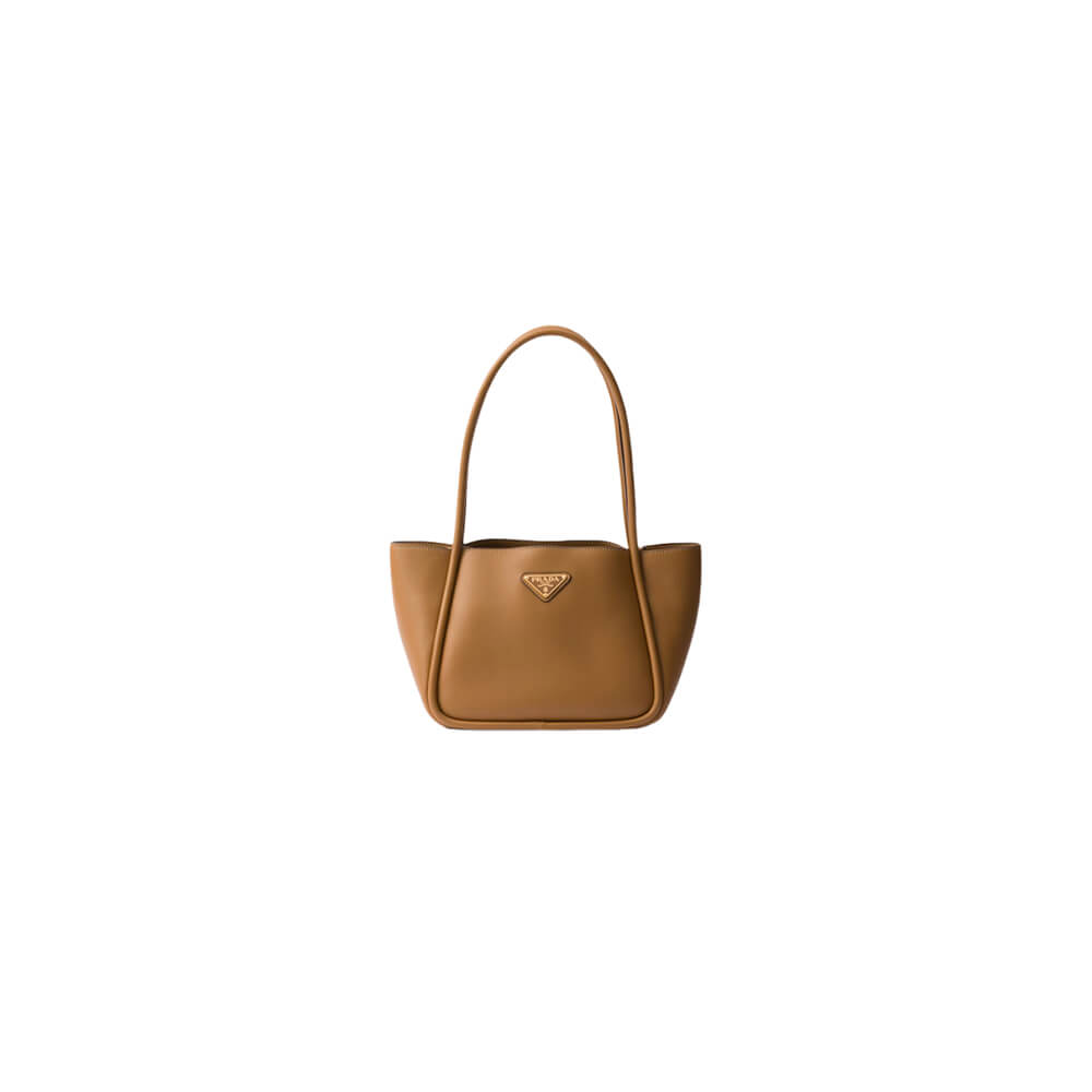 Caramel Prada Leather mini tote Bag