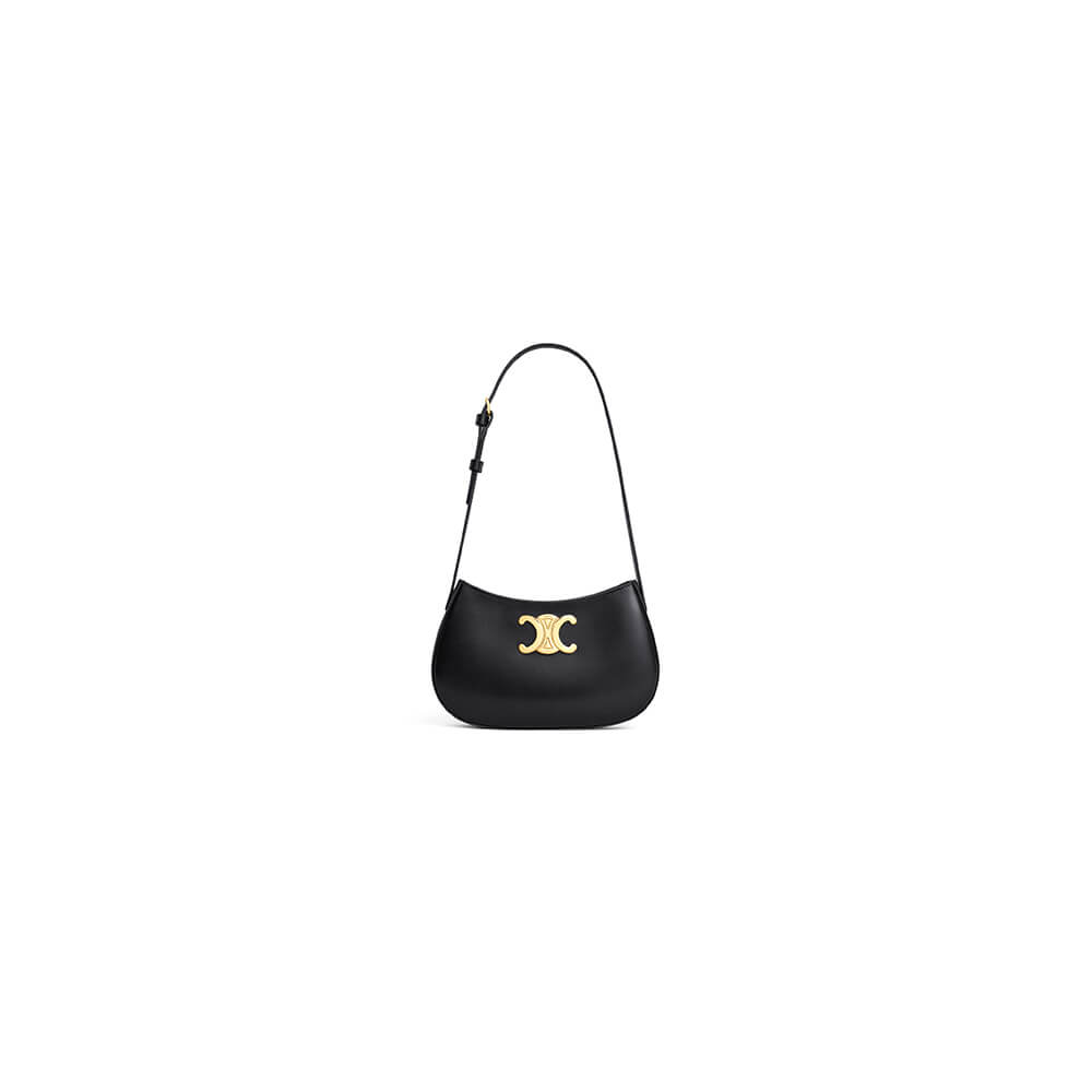 Black CELINE TILLY medium bag in shiny calf leather
