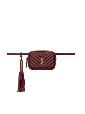 ROUGE YSL LOU BELT BAG IN MATELASSE LEATHER