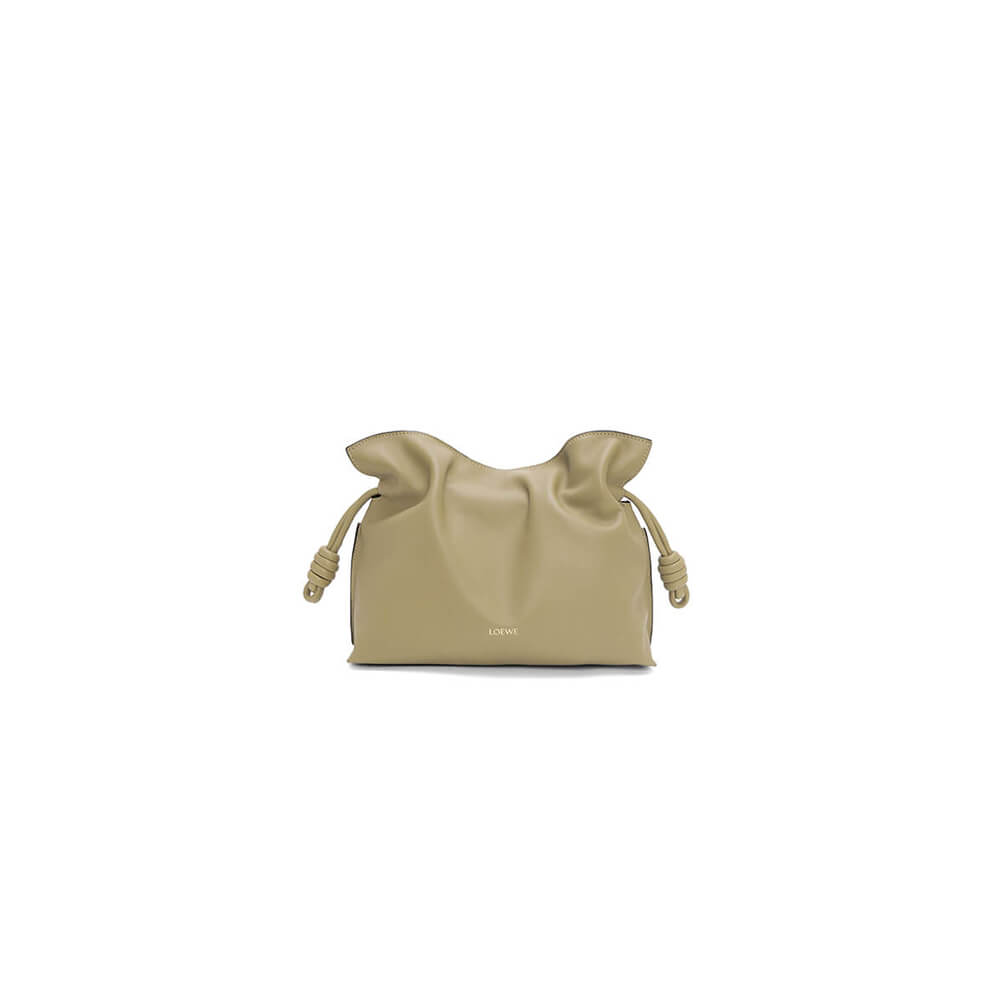 Clay Green LOEWE Medium Flamenco clutch in nappa calfskin (HIGH-END GRADE)