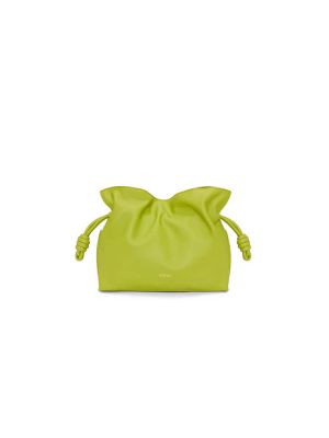 Green LOEWE Medium Flamenco clutch in nappa calfskin (HIGH-END GRADE)
