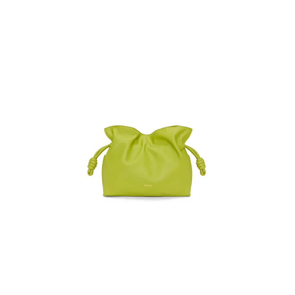 Green LOEWE Medium Flamenco clutch in nappa calfskin (HIGH-END GRADE)