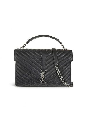 Saint Laurent College quilted-leather satchel bag