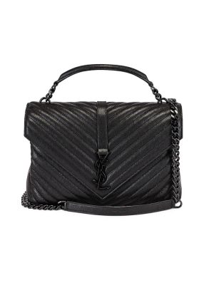 Saint Laurent College quilted-leather satchel bag