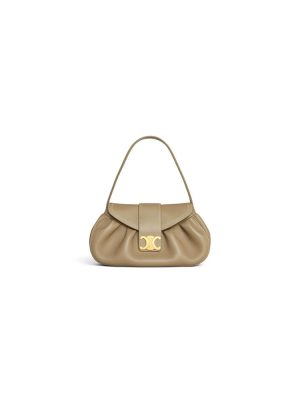 Dark Brown CELINE Medium POLLY bag in soft calfskin