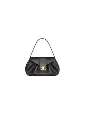 Black CELINE Medium POLLY bag in soft calfskin
