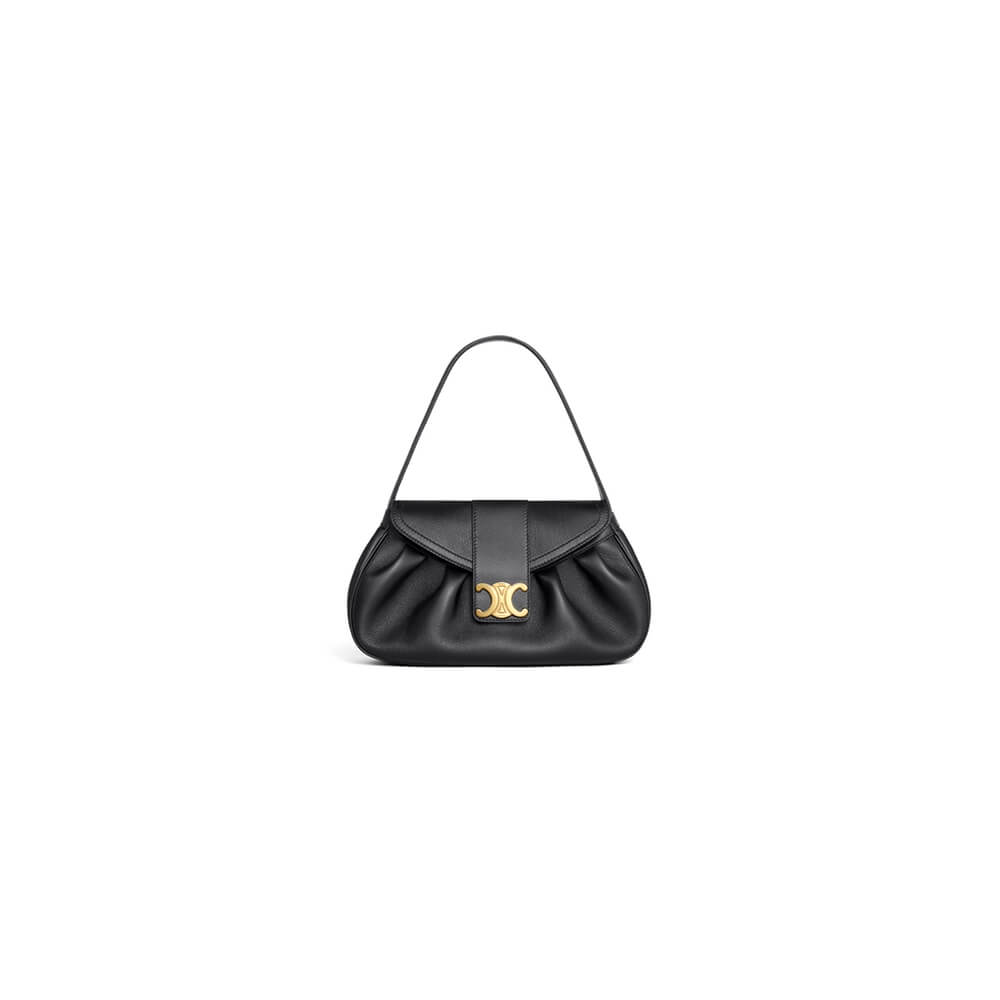 Black CELINE Medium POLLY bag in soft calfskin