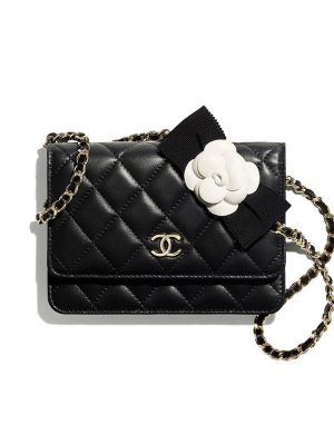 Black Chanel MINI WALLET ON CHAIN