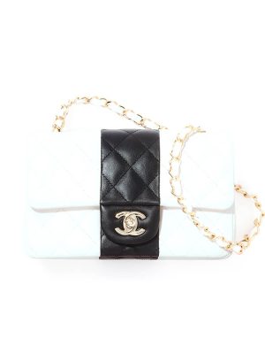 White & Black CHANEL MINI FLAP BAG