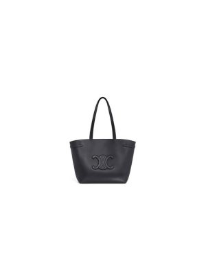Black CELINE CABAS ANA?S Medium bag in grained calfskin