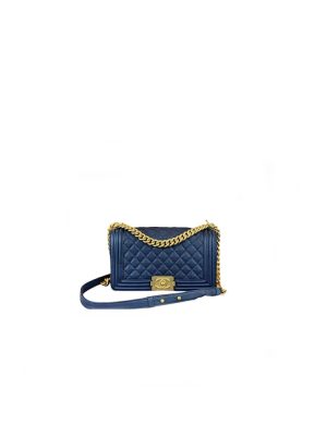 Blue BOY CHANEL Handbag (high-end grade)